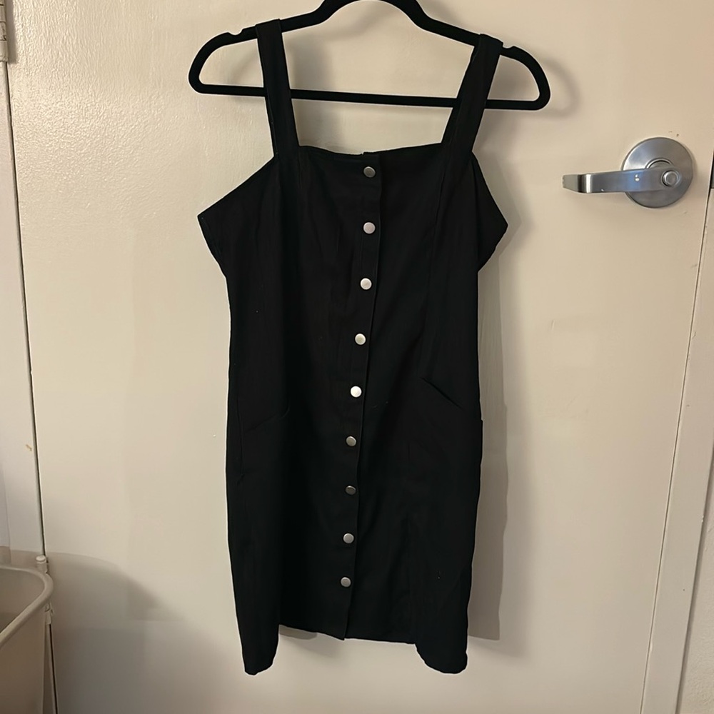 Black button up dress